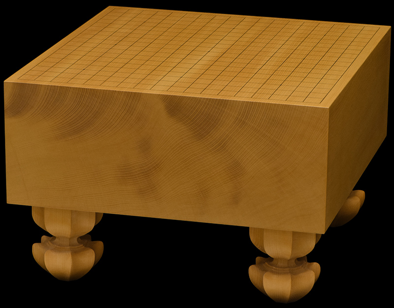1500 囲碁盤 柾目 脚付き 木製 ヘソ有り 天然木 天然うるし